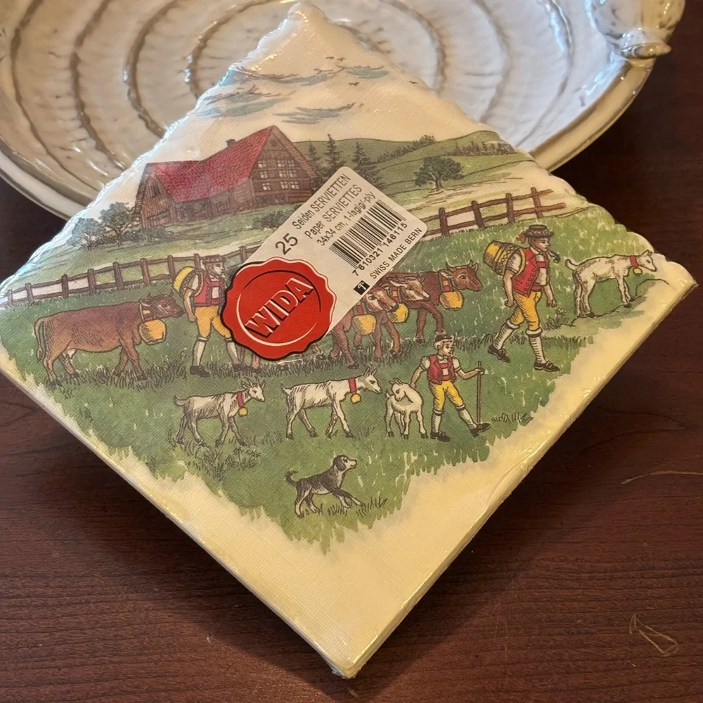 Vintage Wida Decorative Napkins Made in Switzerland 1 Pk Available 25 Count